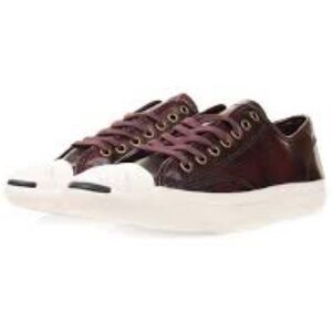 Converse Jack Purcell Low Top Shoes Leather Dark Red 7.5